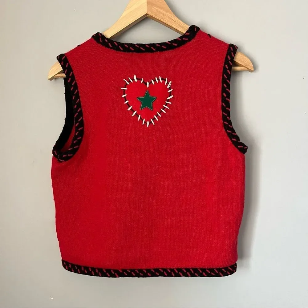 Designers Originals Studio Vintage 1990s Christmas Holiday Sweater Vest Size S